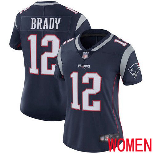 New England Patriots Football #12 Vapor Untouchable Limited Navy Blue Women Tom Brady Home NFL Jersey->new england patriots->NFL Jersey